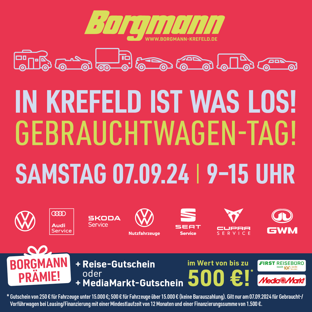 Borgmann Gebrauchtwagen-Tag 07.09.2024 in Krefeld