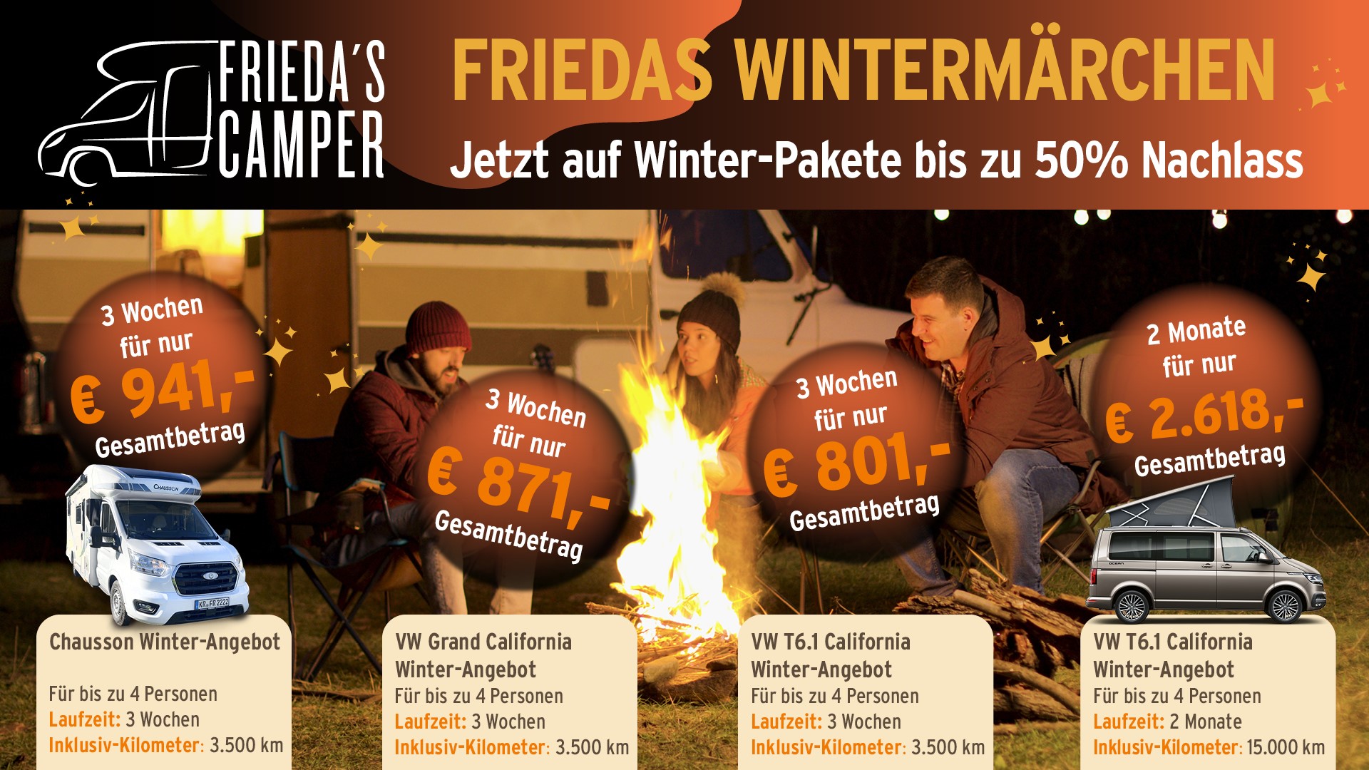 Friedas Wintermärchen - Winter-Camping Angebote 