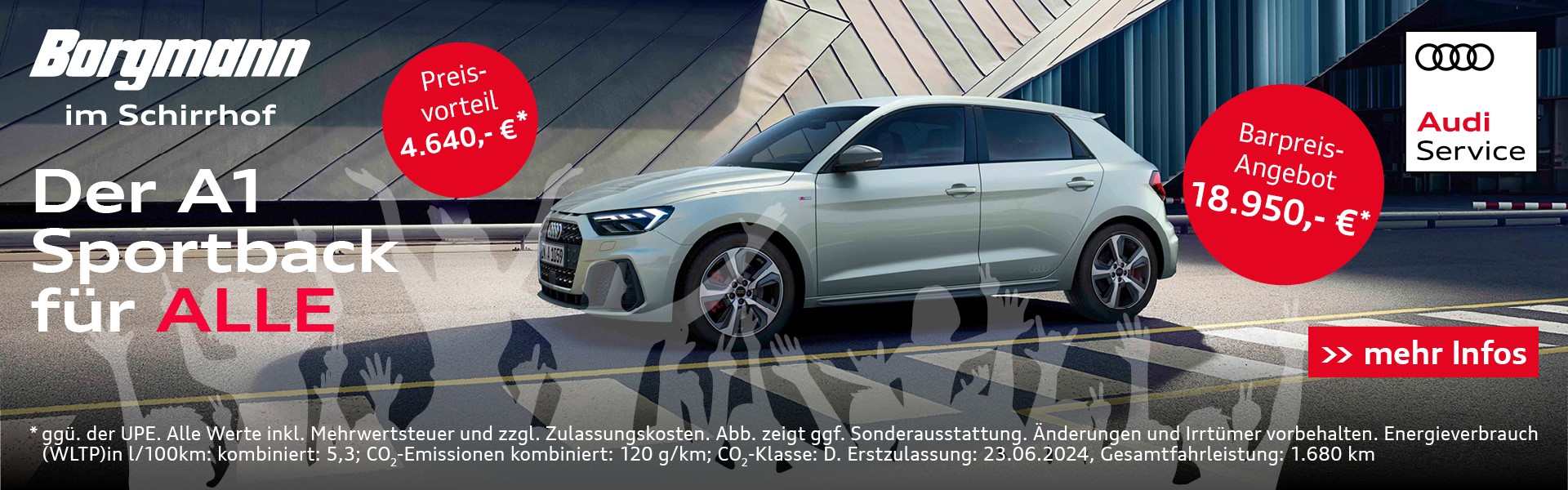 Audi A1 für alle bei Borgmann im Schirrhof