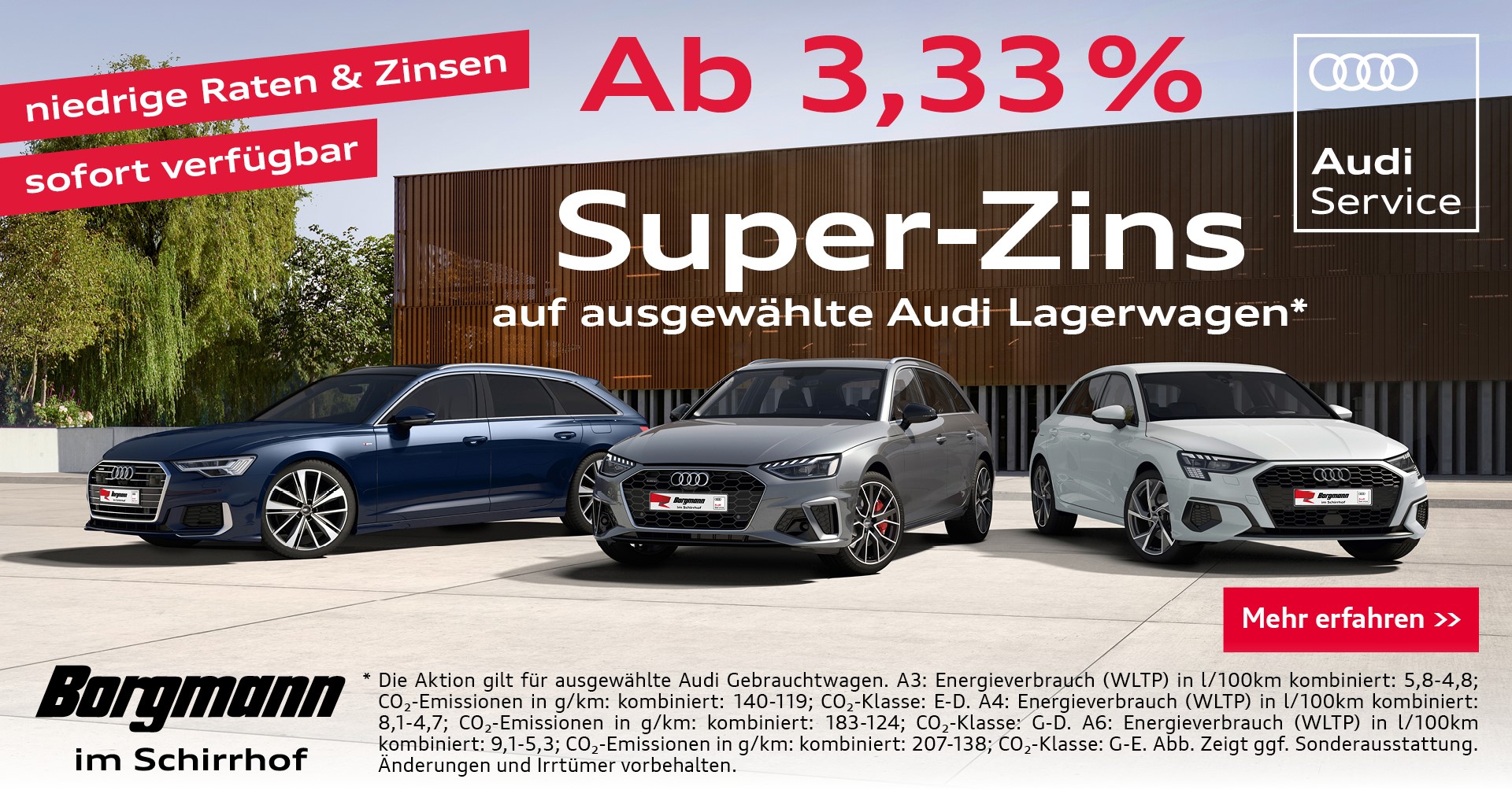 Audi Super-Zins Aktion auf ausgewählte Lagerwagen