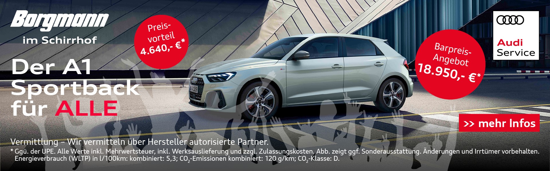 Audi A1 Sportback für alle bei Borgmann im Schirrhof