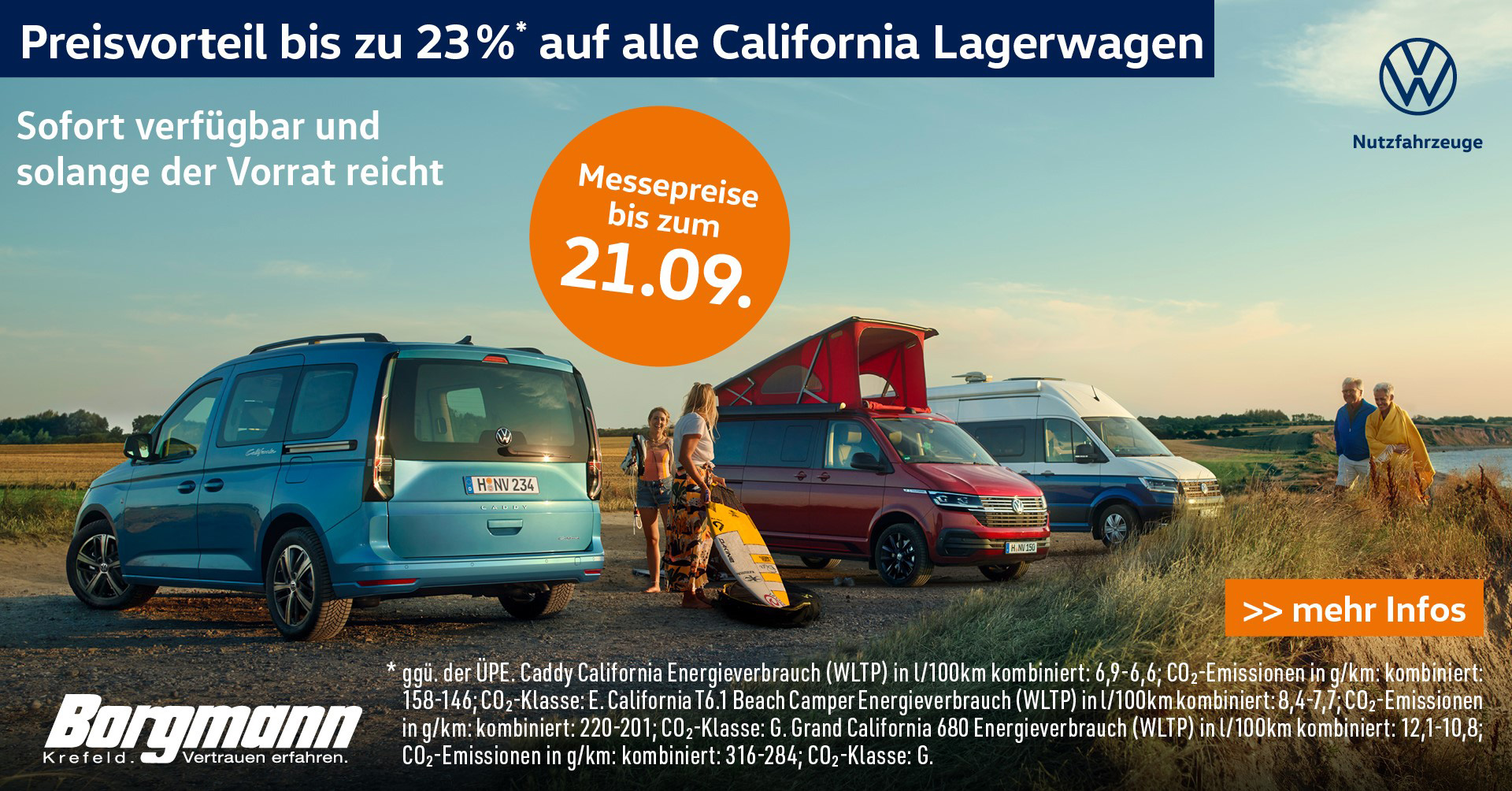 Messepreise auf California Lagerwagen bis zum 21.09 