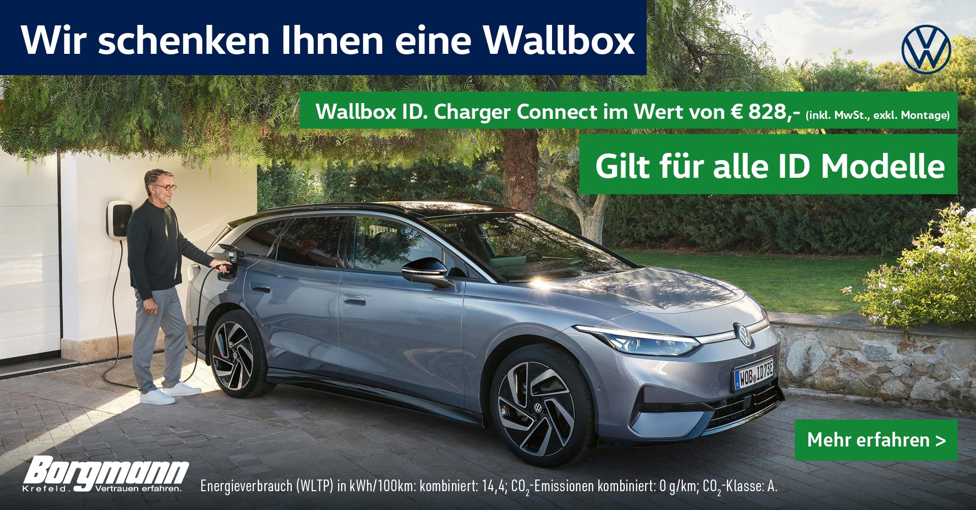 Kostenlose Wallbox beim Kauf eines VW ID. Modells im Autohaus Borgmann